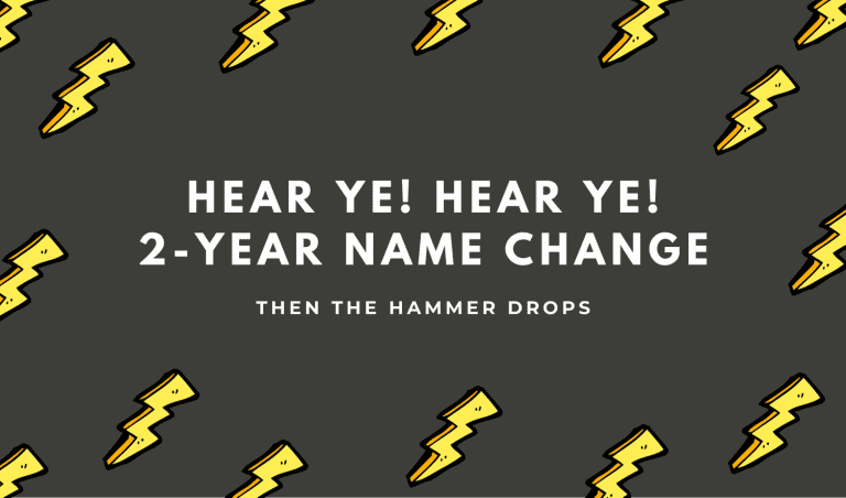 Hear ye! Hear he! Two-year name change