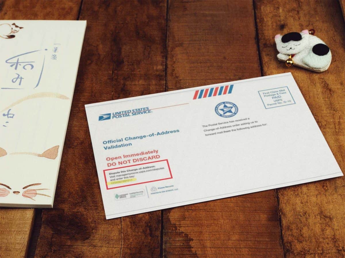 Example USPS Change-of-Address Move Validation Letter