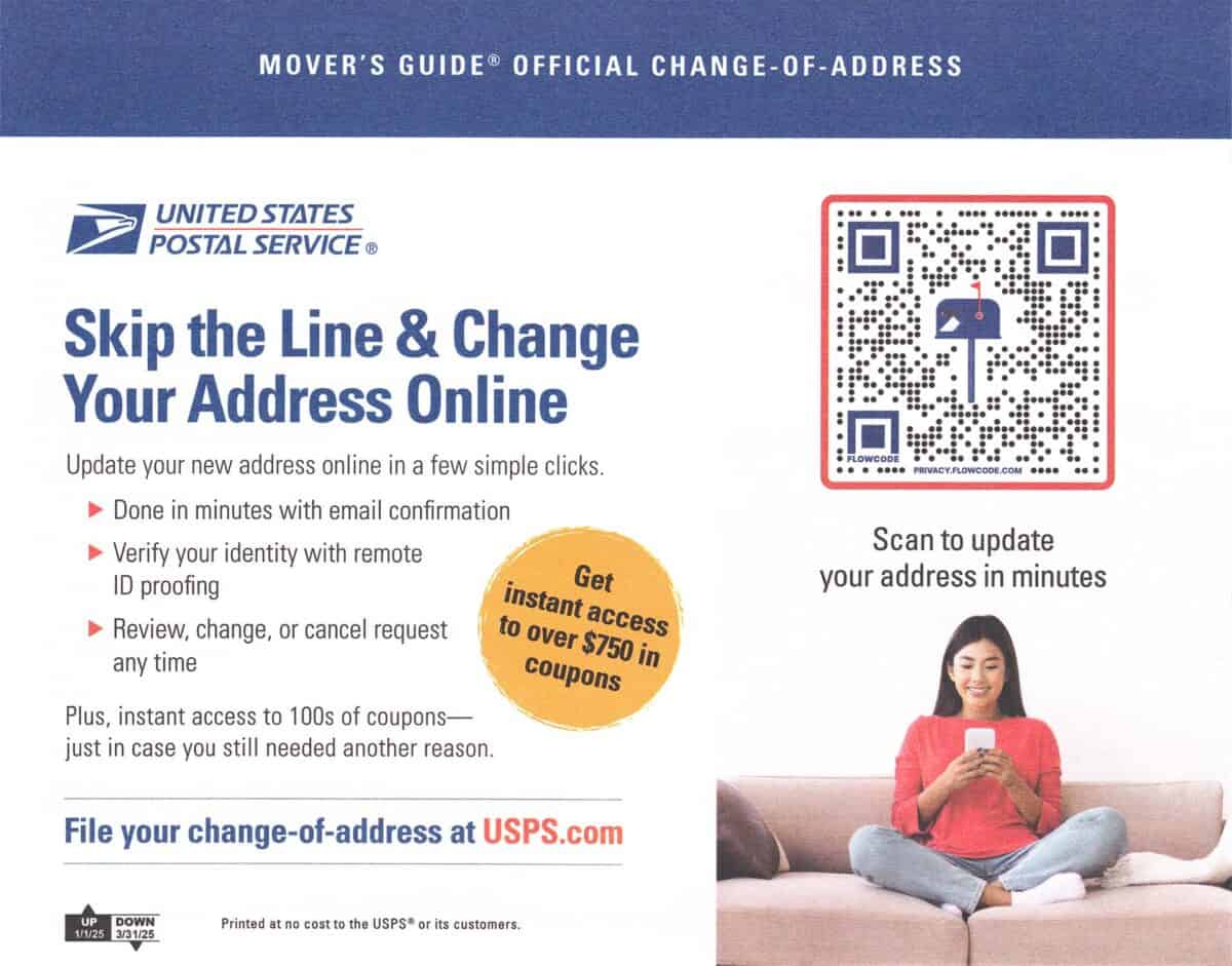 USPS Mover's Guide front cover