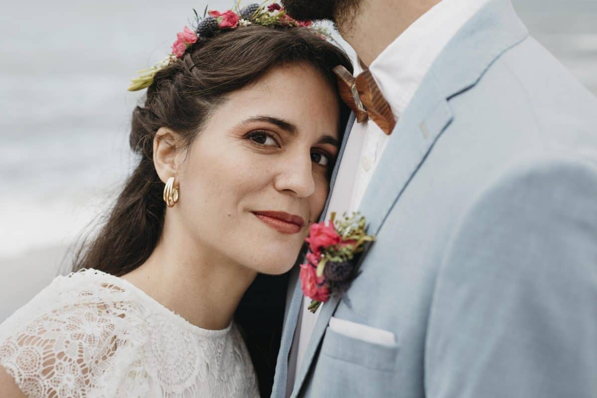 Young married couple at wedding ceremony